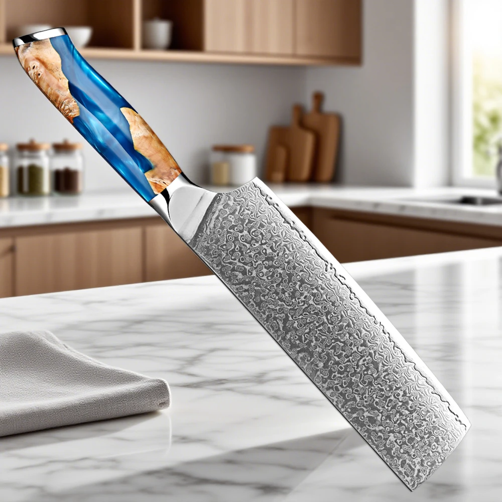 Нож шеф-повара из дамасской стали Накири, 7 дюймов, острый как бритва, японский кухонный нож для нарезки мяса и овощей с эргономичной ручкой
Нож шеф-повара из дамасской стали Накири, 7 дюймов, острый как бритва, японский кухонный нож для нарезки мяса и овощей с эргономичной ручкой