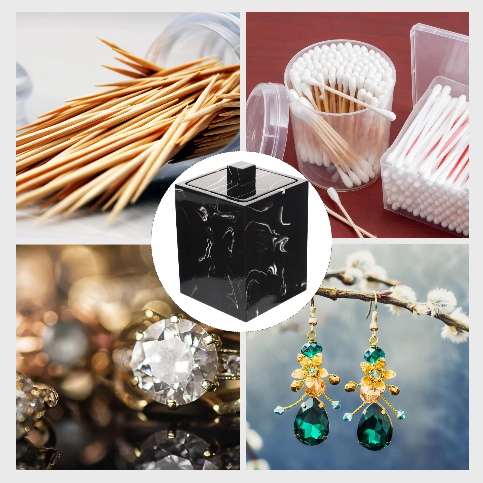 Cotton Swab Holder Marble Pattern Resin Organizer Storage Box for Toothpicks Jewelry Small Items Storage Box
Cotton Swab Holder Marble Pattern Resin Organizer Storage Box for Toothpicks Jewelry Small Items Storage Box