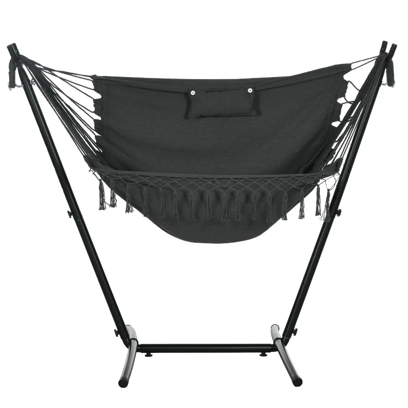 Boho Hammock Swing Chair With Stand Pillow And Side Pocket Powder Coated Steel Frame 330lbs Capacity For Indoor Outdoor Use
Boho Hammock Swing Chair With Stand Pillow And Side Pocket Powder Coated Steel Frame 330lbs Capacity For Indoor Outdoor Use