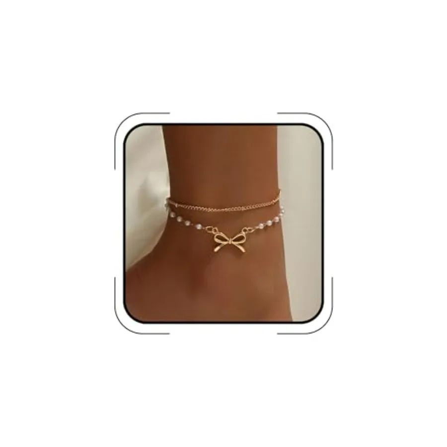 Nojess Gold Bow Anklet Bracelets for Women Layered Faux Pearl Bow Ankle Adjustable Summer Beach Foot Jewelry for Vacation Gift
Nojess Gold Bow Anklet Bracelets for Women Layered Faux Pearl Bow Ankle Adjustable Summer Beach Foot Jewelry for Vacation Gift