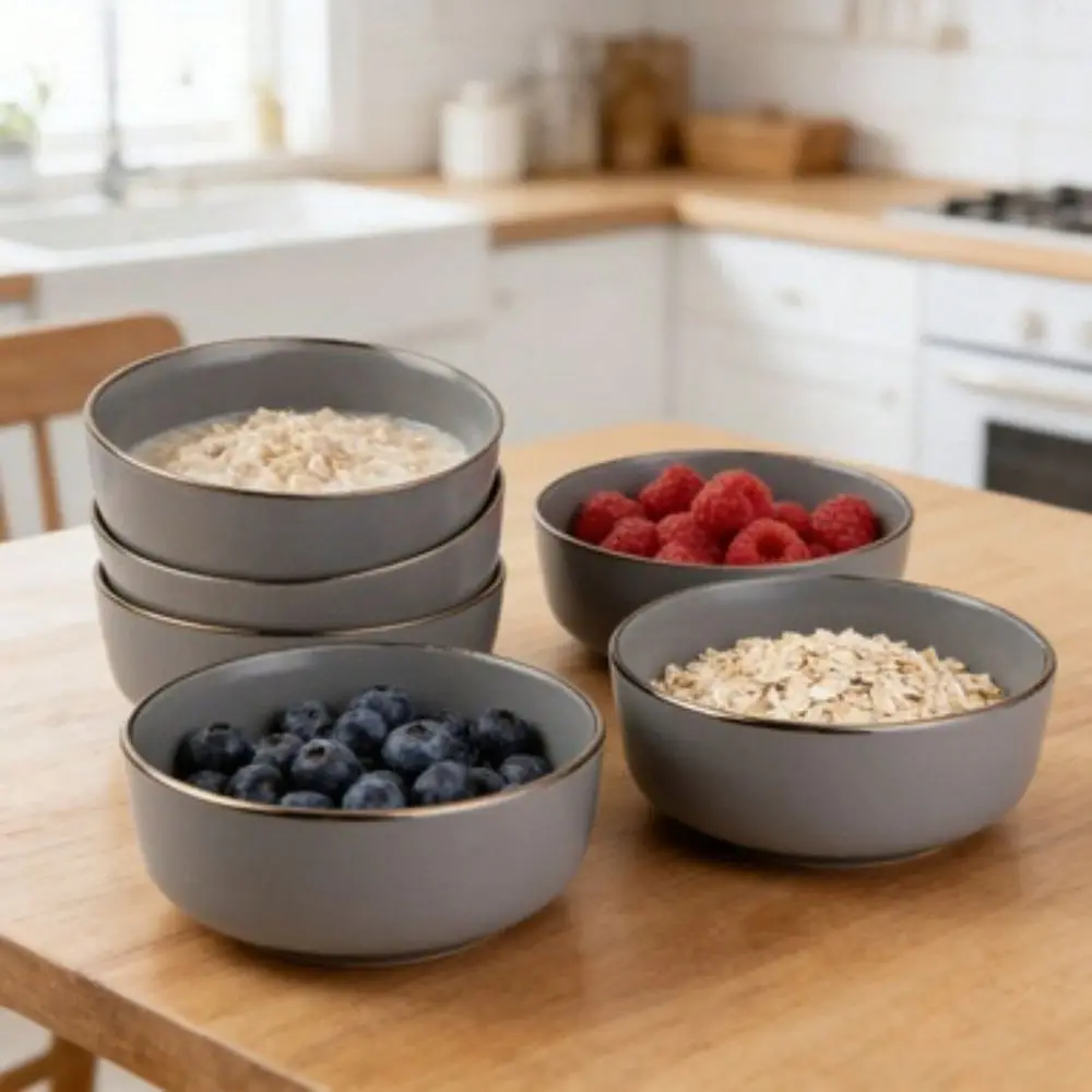 Gray Ava Stoneware Contemporary Round Bowls, 4 Count
Gray Ava Stoneware Contemporary Round Bowls, 4 Count