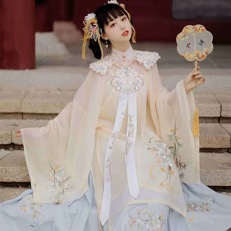 2023 Hanfu Female Costume Adult Student Ming Made Chinese Style Improved Waist-length Sarong Daily Collar Sets Powder Hanfu
2023 Hanfu Female Costume Adult Student Ming Made Chinese Style Improved Waist-length Sarong Daily Collar Sets Powder Hanfu