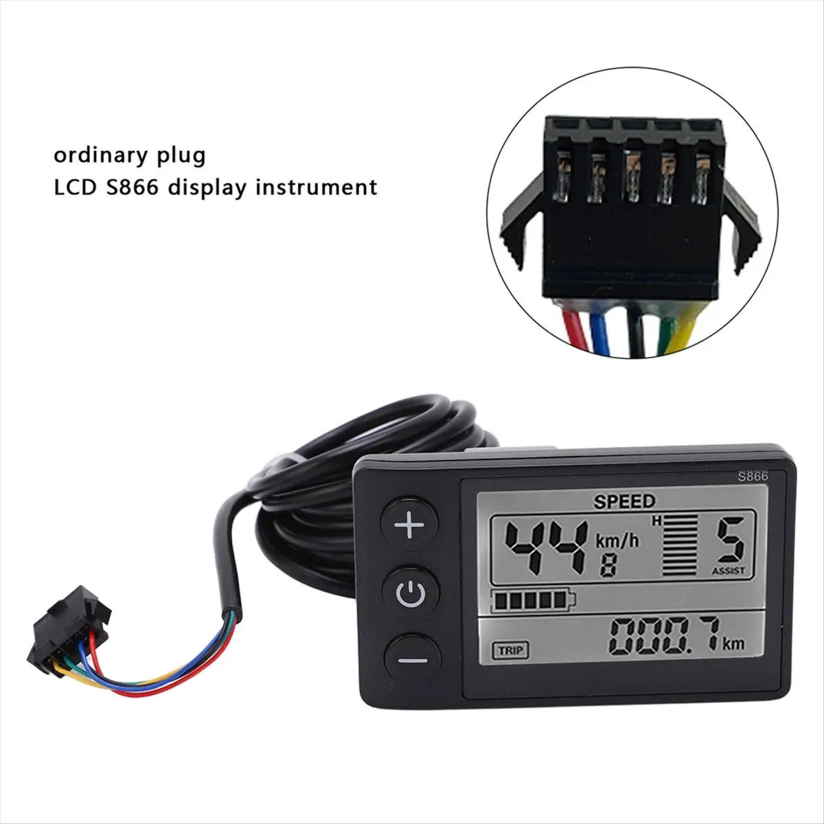 (X07A) S866 Electric Bike Display LCD Meter 24V 36V 48V Electric Scooter Control Panel with SM Plug Electric Bike LCD Display
(X07A) S866 Electric Bike Display LCD Meter 24V 36V 48V Electric Scooter Control Panel with SM Plug Electric Bike LCD Display