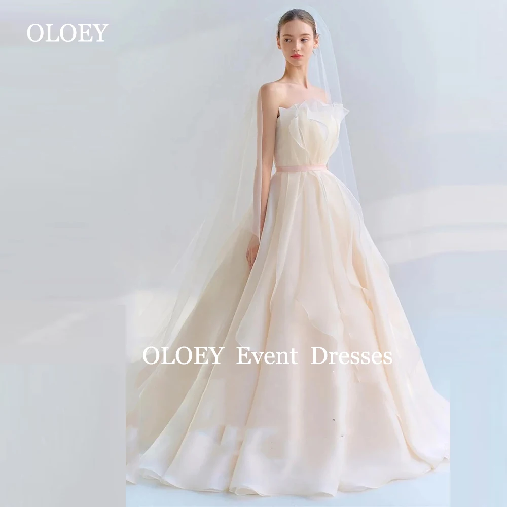 OLOEY Korean Photoshoot Strapless Wedding Dress Organza Sleeveless Customized Tiered Classic Bride Dresses Bridal Gowns
OLOEY Korean Photoshoot Strapless Wedding Dress Organza Sleeveless Customized Tiered Classic Bride Dresses Bridal Gowns