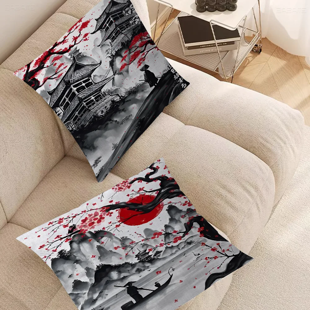 Japanese Ink Painting Pillow Covers Cartoon Sofa Decorative Home Double-sided Printing Short Plush Cute Cushion Cover
Japanese Ink Painting Pillow Covers Cartoon Sofa Decorative Home Double-sided Printing Short Plush Cute Cushion Cover
