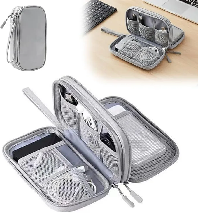 1pcs Waterproof Travel Electronic Organizer - Portable Double-Layer Cable & Accessory Storage Bag with Zipper, Durable Polyester
1pcs Waterproof Travel Electronic Organizer - Portable Double-Layer Cable & Accessory Storage Bag with Zipper, Durable Polyester