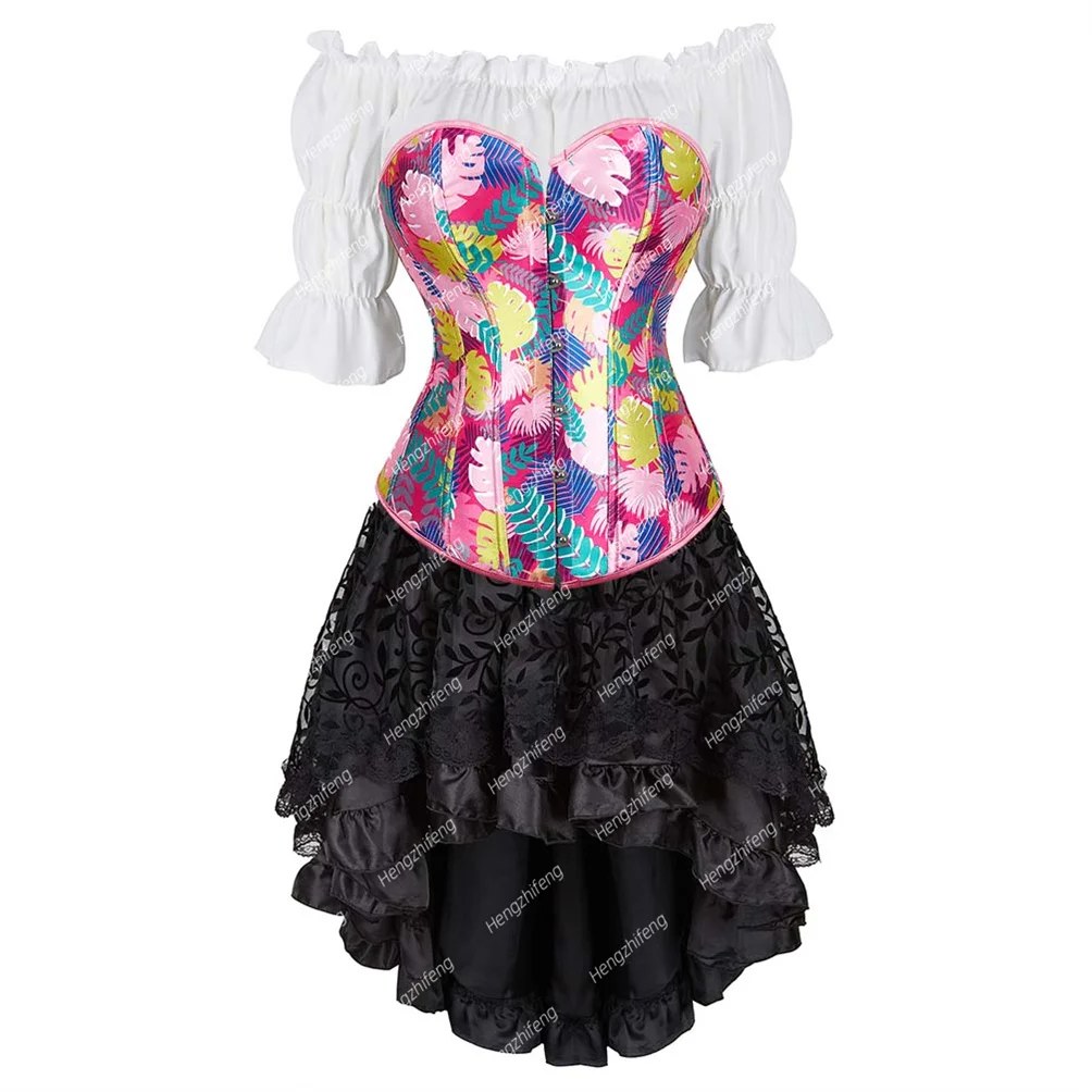 Burlesque Corset Dress Bustier Skirt Outfits Evening Party Costume Print Lace Up Basques Corsets 3 Piece Halloween Plus Size
Burlesque Corset Dress Bustier Skirt Outfits Evening Party Costume Print Lace Up Basques Corsets 3 Piece Halloween Plus Size