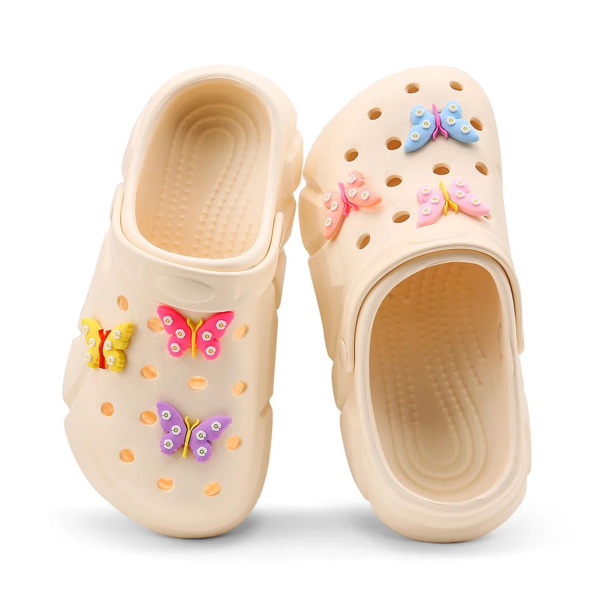 Colorful butterfly all-match garden shoes, flat clogs. Summer children's outdoor beach breathable waterproof sandals
Colorful butterfly all-match garden shoes, flat clogs. Summer children's outdoor beach breathable waterproof sandals