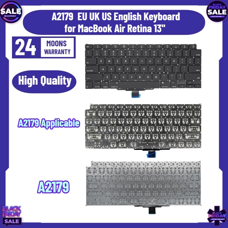 New A2179 EU UK US English Keyboard for MacBook Air Retina 13" A2179 2020 Year
New A2179 EU UK US English Keyboard for MacBook Air Retina 13" A2179 2020 Year