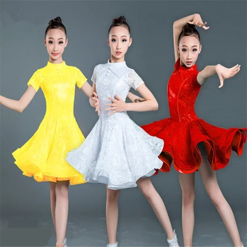 Children Latin Dance Dress Ballroom Baby Girl Tutu Lace Red White Blue Design Stage Clothing Salsa Samba Dance Costume 130-160CM
Children Latin Dance Dress Ballroom Baby Girl Tutu Lace Red White Blue Design Stage Clothing Salsa Samba Dance Costume 130-160CM