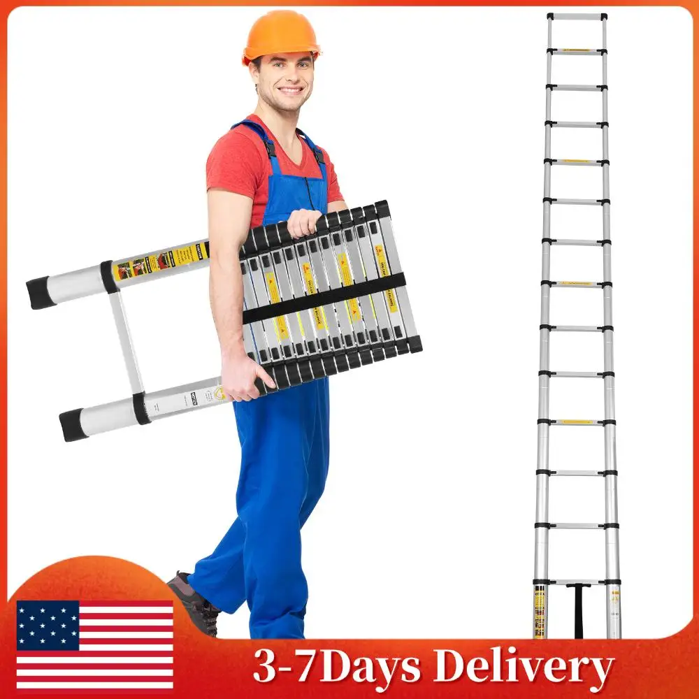 4.4m Thickened Single Ladder with 2 Triangle Stabilizers Multi-Purpose Extention Ladder Anti-Slip for Home Maintenance Gardening
4.4m Thickened Single Ladder with 2 Triangle Stabilizers Multi-Purpose Extention Ladder Anti-Slip for Home Maintenance Gardening