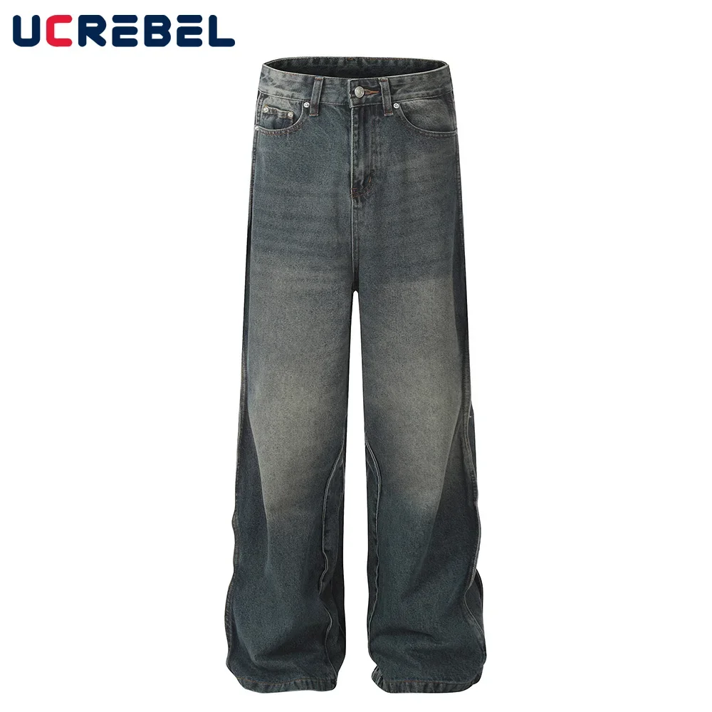 Line Spliced Washed Distressed Jeans Mens Pocket High Street Wide Leg Denim Pants Men Loose Trousers
Line Spliced Washed Distressed Jeans Mens Pocket High Street Wide Leg Denim Pants Men Loose Trousers