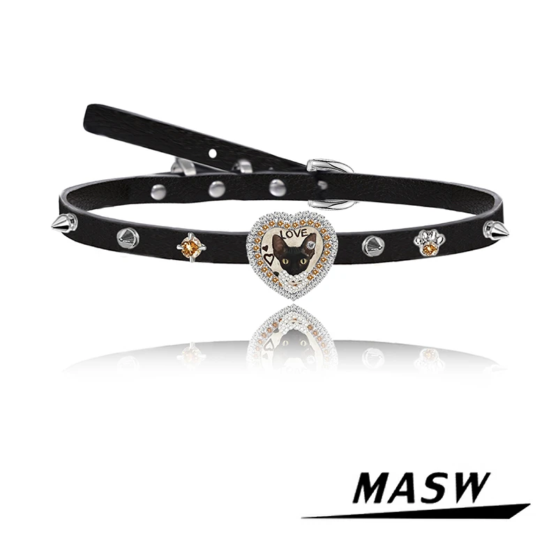MASW Original Design Vintage Temperament Cat Charm PU Choker Necklace For Women Female Party Gift Hot Sale Fashion Jewelry
MASW Original Design Vintage Temperament Cat Charm PU Choker Necklace For Women Female Party Gift Hot Sale Fashion Jewelry
