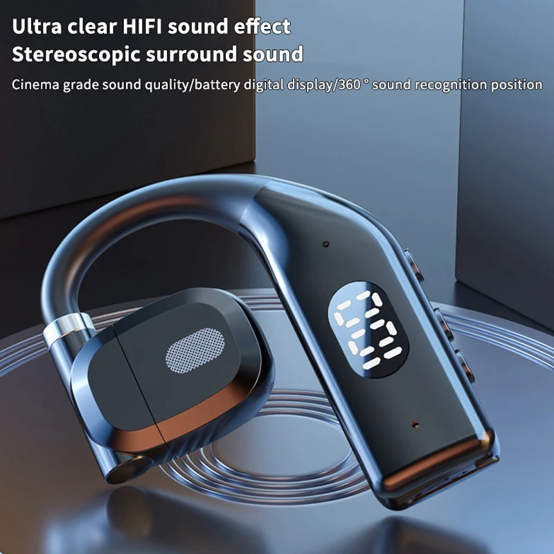 Bluetooth 5.4 Wireless Headphones Ear Hook LED Digital Display Headset Bone Conduction Sports Earphone For Iphone Xiaomi
Bluetooth 5.4 Wireless Headphones Ear Hook LED Digital Display Headset Bone Conduction Sports Earphone For Iphone Xiaomi