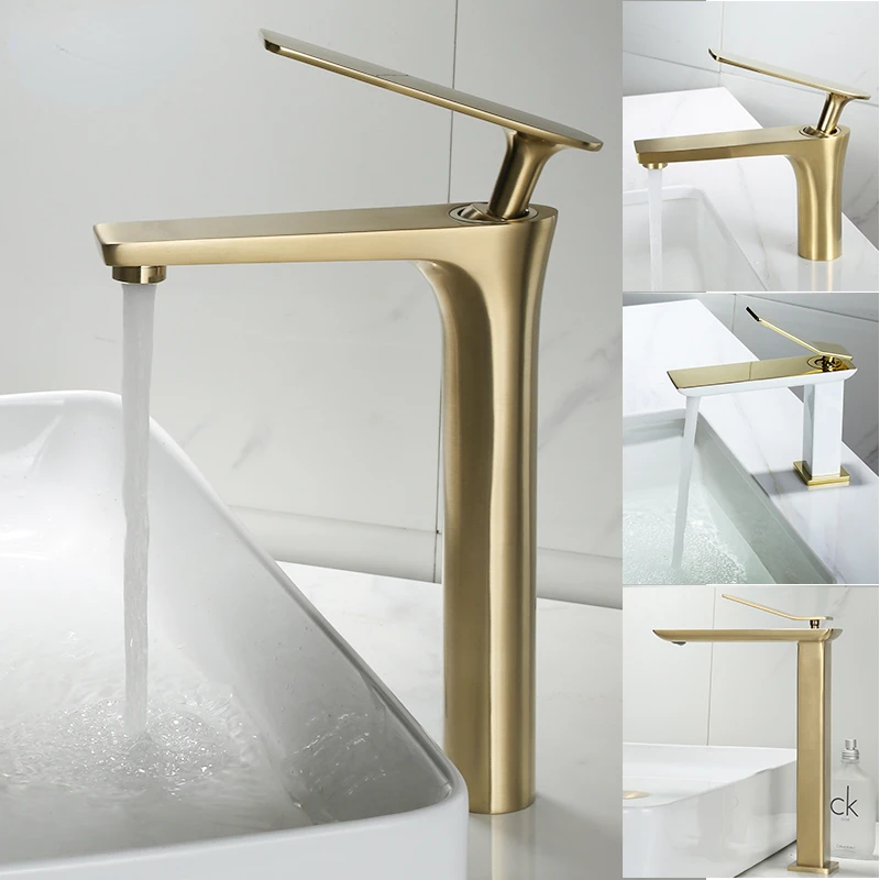 Light Luxury Brushed Gold Faucet Hot and Cold Copper Washbasin Nordic Simple Brass Black Gun Gray Table Basin Faucet
Light Luxury Brushed Gold Faucet Hot and Cold Copper Washbasin Nordic Simple Brass Black Gun Gray Table Basin Faucet