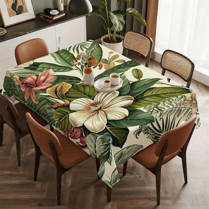 Tablecloth Tropical Floral Table Cover with Green and Pink Hibiscus Leaf Pattern Machine-Washable Polyester Rectangular Tablecloth for Dining Table Coffee Table Camping Indoor Outdoor Use Durable Easy-Clean Reusable Table Cover
Tablecloth Tropical Floral Table Cover with Green and Pink Hibiscus Leaf Pattern Machine-Washable Polyester Rectangular Tablecloth for Dining Table Coffee Table Camping Indoor Outdoor Use Durable Easy-Clean Reusable Table Cover