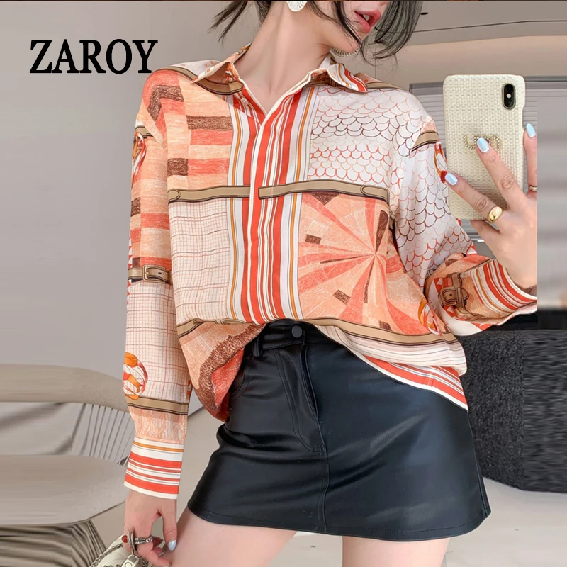 ZAROY Luxury French Old Money Style Women Silk Shirts Fashion Printed Long Sleeve Lapel Elegant OL Satin Blouses Casual Blusas
ZAROY Luxury French Old Money Style Women Silk Shirts Fashion Printed Long Sleeve Lapel Elegant OL Satin Blouses Casual Blusas
