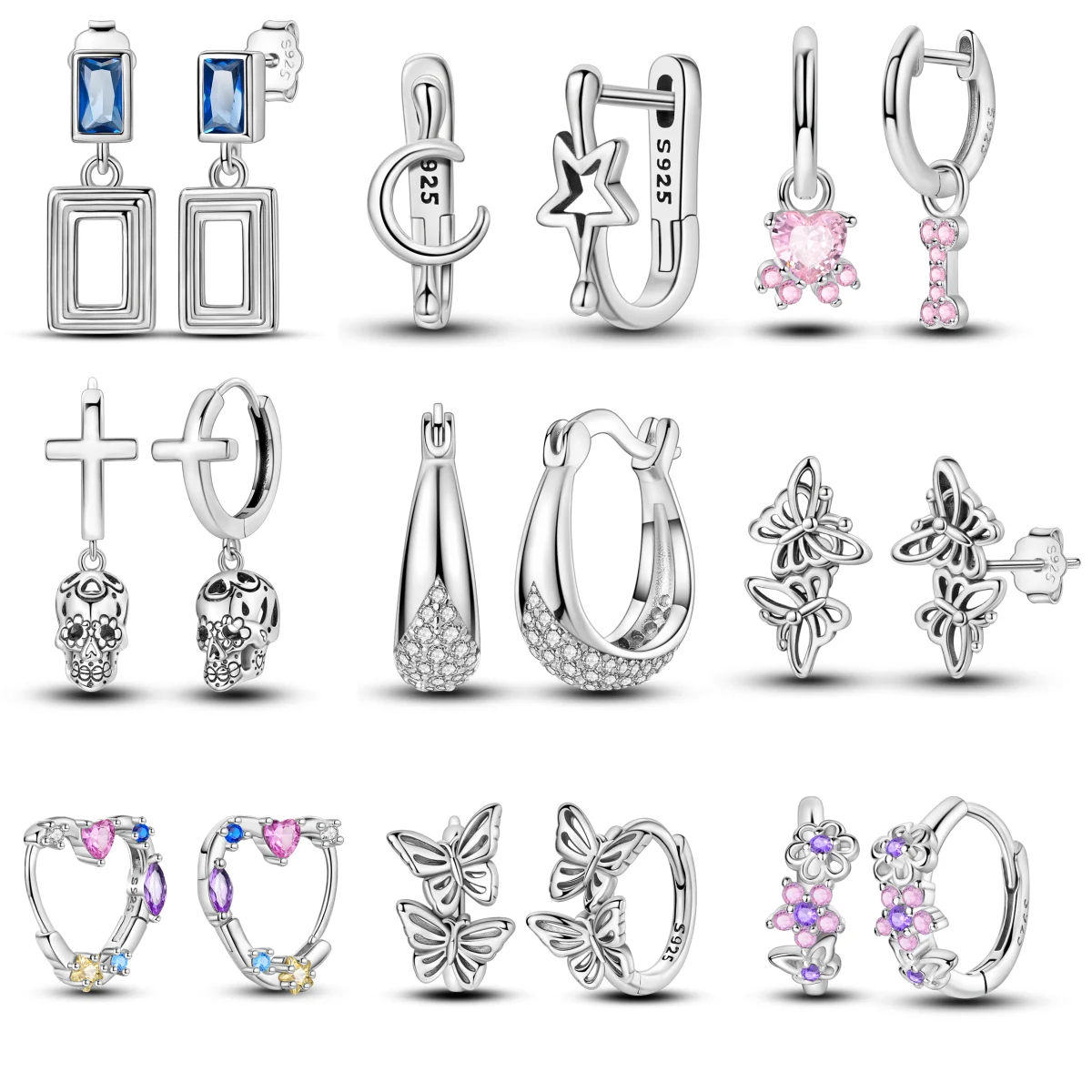 New Hot Sale 925 Sterling Silver Halloween Cross Skull Earrings DIY Shining Round Drop Earrings Birthday Party Jewelry
New Hot Sale 925 Sterling Silver Halloween Cross Skull Earrings DIY Shining Round Drop Earrings Birthday Party Jewelry