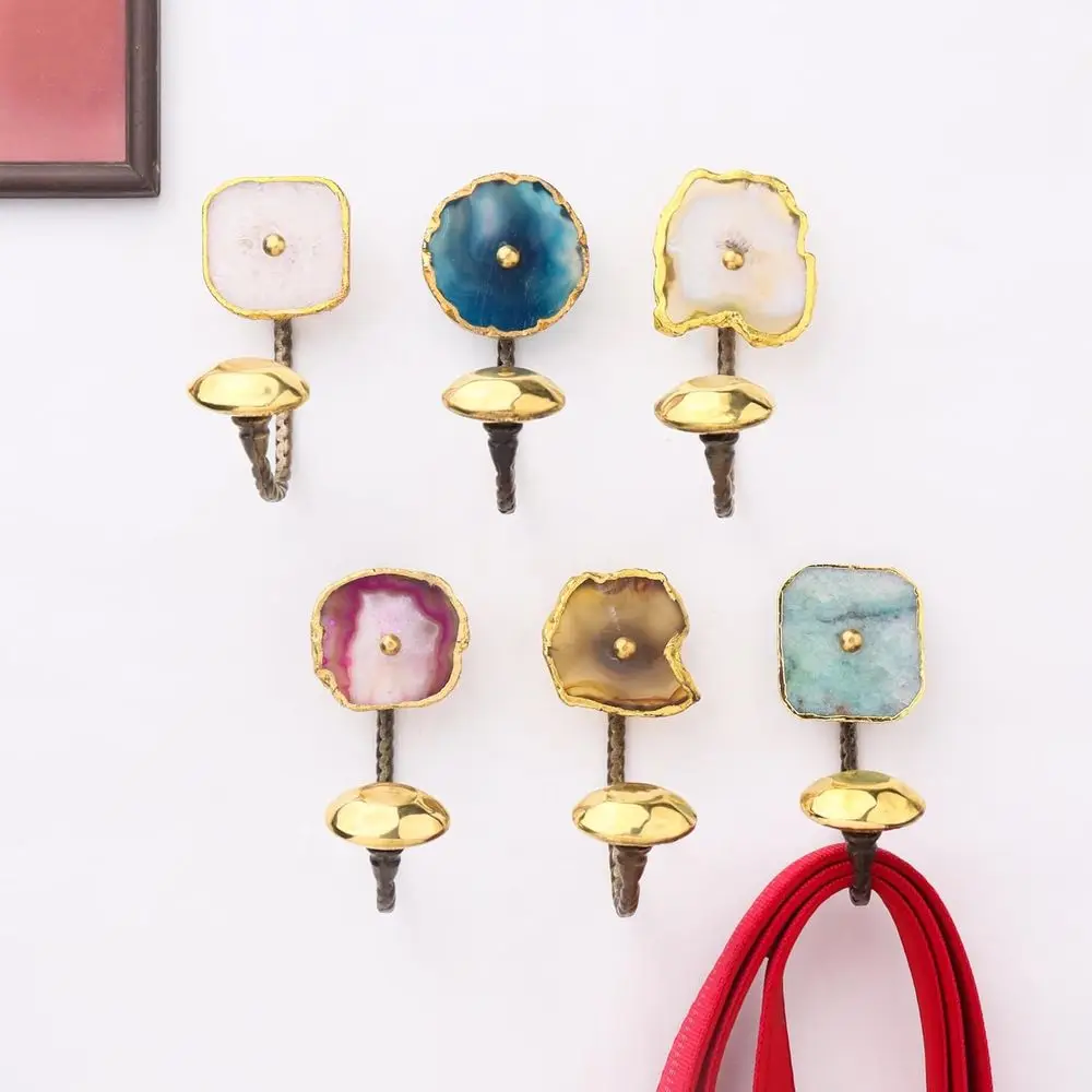 Set of 12 Multicolor Agate Wall Hooks - Heavy Duty Coat and Key Hangers - Wall Mounted Stone Rack
Set of 12 Multicolor Agate Wall Hooks - Heavy Duty Coat and Key Hangers - Wall Mounted Stone Rack