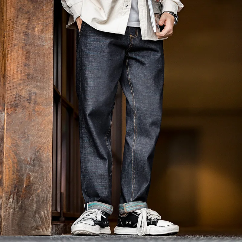 Maden American Sle Heavyweight Cotton Denim Jeans Men's mid Waist Straight Leg Long Trousers Casual Autumn Wear
Maden American Sle Heavyweight Cotton Denim Jeans Men's mid Waist Straight Leg Long Trousers Casual Autumn Wear