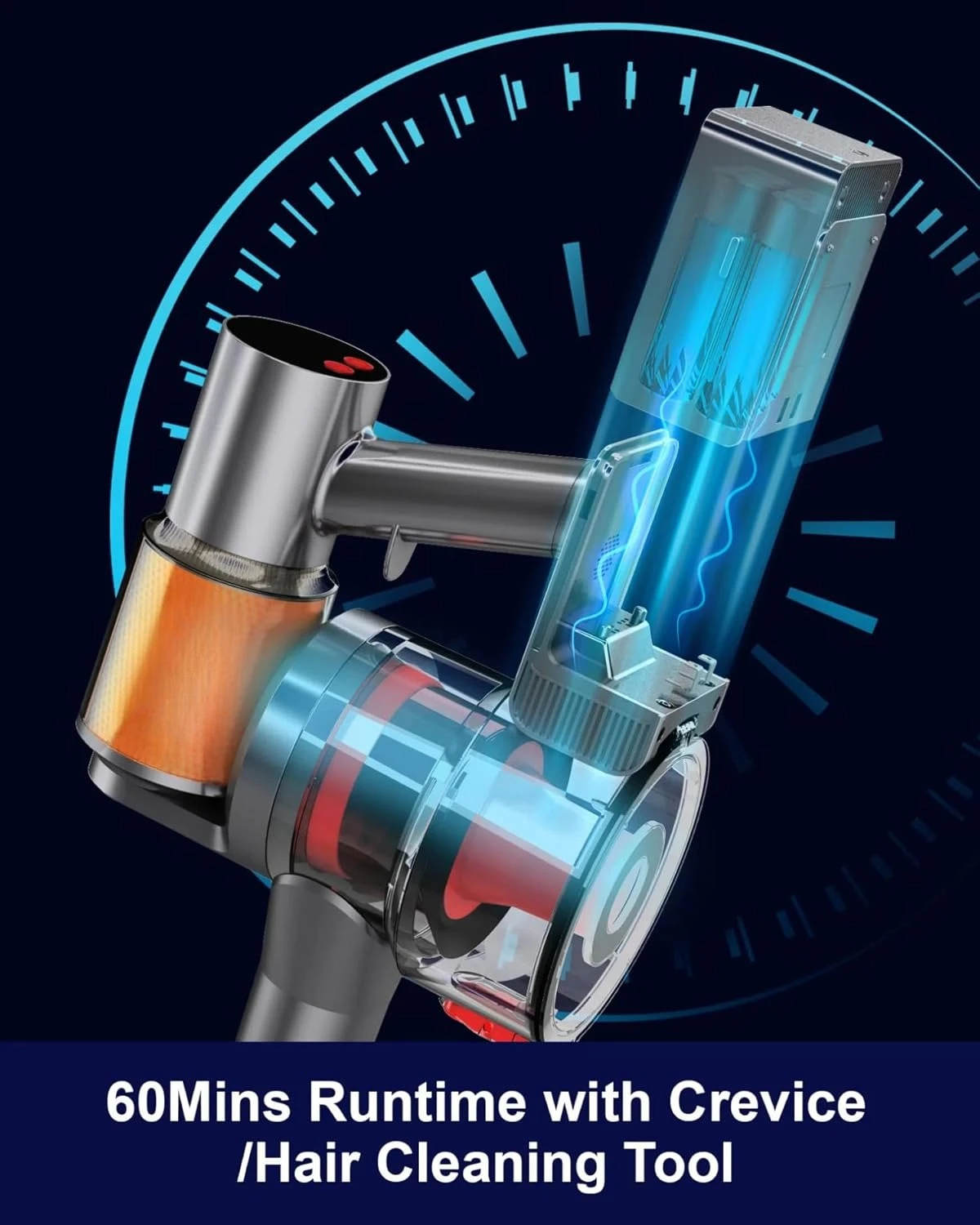 Cordless Vacuum Cleaner with 45Kpa 550W, 60 Mins Runtime Stick Vac with Anti-Tangle Design, Self-Standing, LED Screen
Cordless Vacuum Cleaner with 45Kpa 550W, 60 Mins Runtime Stick Vac with Anti-Tangle Design, Self-Standing, LED Screen