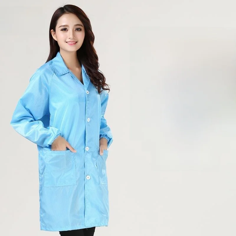 Anti-Static Short Collar Lab Coat Blue And White Dust-Free Suit Separate Women's Gown Unisex Workwear Comfortable Lycra Material
Anti-Static Short Collar Lab Coat Blue And White Dust-Free Suit Separate Women's Gown Unisex Workwear Comfortable Lycra Material