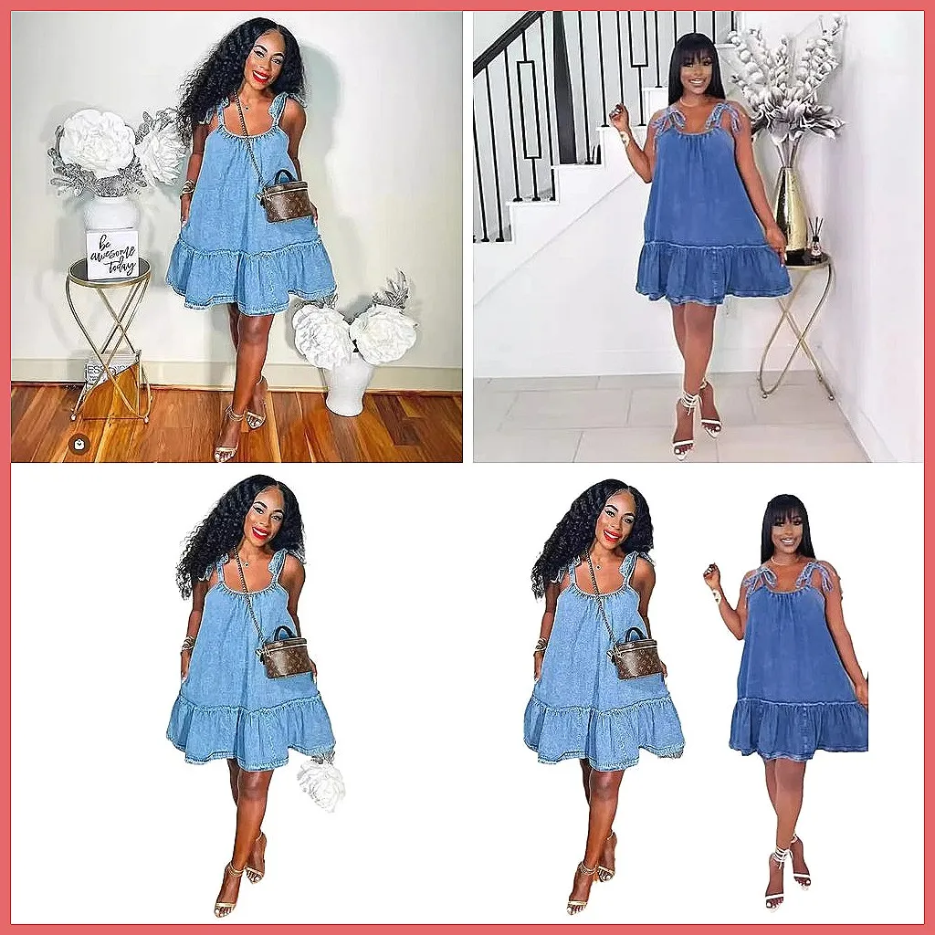 Women's Vintage Patchwork Denim Slip Dress, Loose Short Sundress for Summer 2025 Fashion Outfits
Women's Vintage Patchwork Denim Slip Dress, Loose Short Sundress for Summer 2025 Fashion Outfits