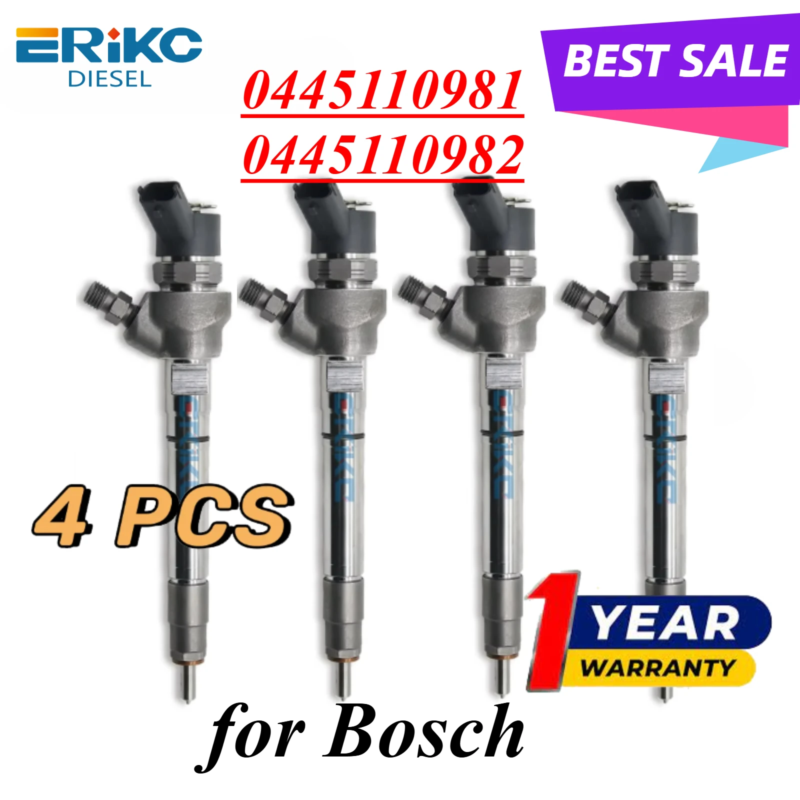 4PC 0445110981 Diesel Injector Nozzle Assy 0445110982 Sprayer 0 445 110 981 for BOSCH
4PC 0445110981 Diesel Injector Nozzle Assy 0445110982 Sprayer 0 445 110 981 for BOSCH