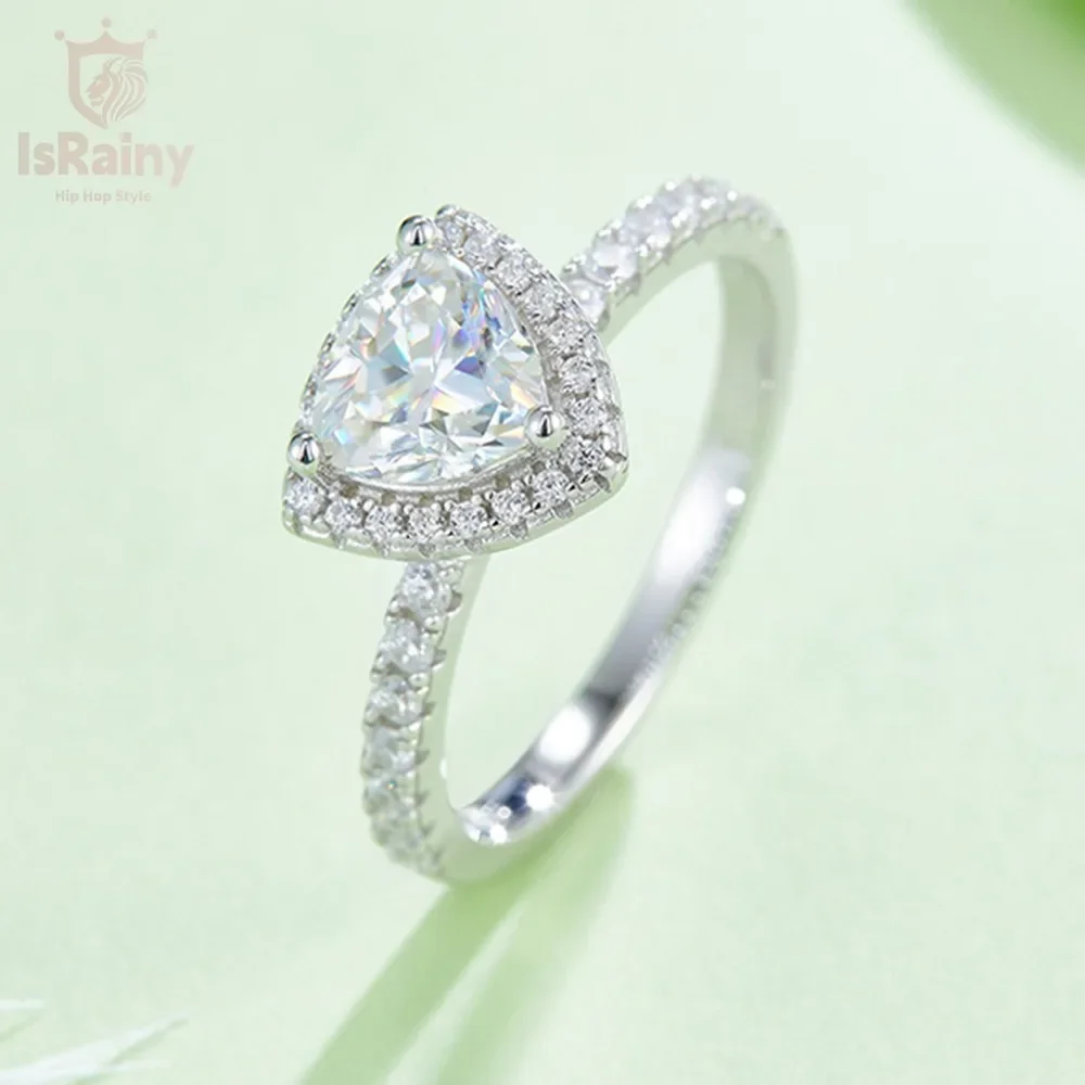 IsRainy 925 Sterling Silver Trillion Cut VVS D Colors 6.5MM Moissanite Diamond Wedding Engagement Rings For Women Fine Jewelry
IsRainy 925 Sterling Silver Trillion Cut VVS D Colors 6.5MM Moissanite Diamond Wedding Engagement Rings For Women Fine Jewelry