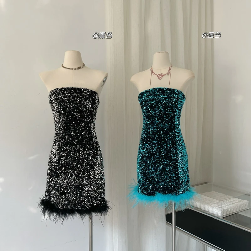 Women Sexy Beauty Dress 2023 Summer New Y2K Short Suspender Dress A-line Skirt Advanced Sense Fashion Female Sequin Mini Dress
Women Sexy Beauty Dress 2023 Summer New Y2K Short Suspender Dress A-line Skirt Advanced Sense Fashion Female Sequin Mini Dress