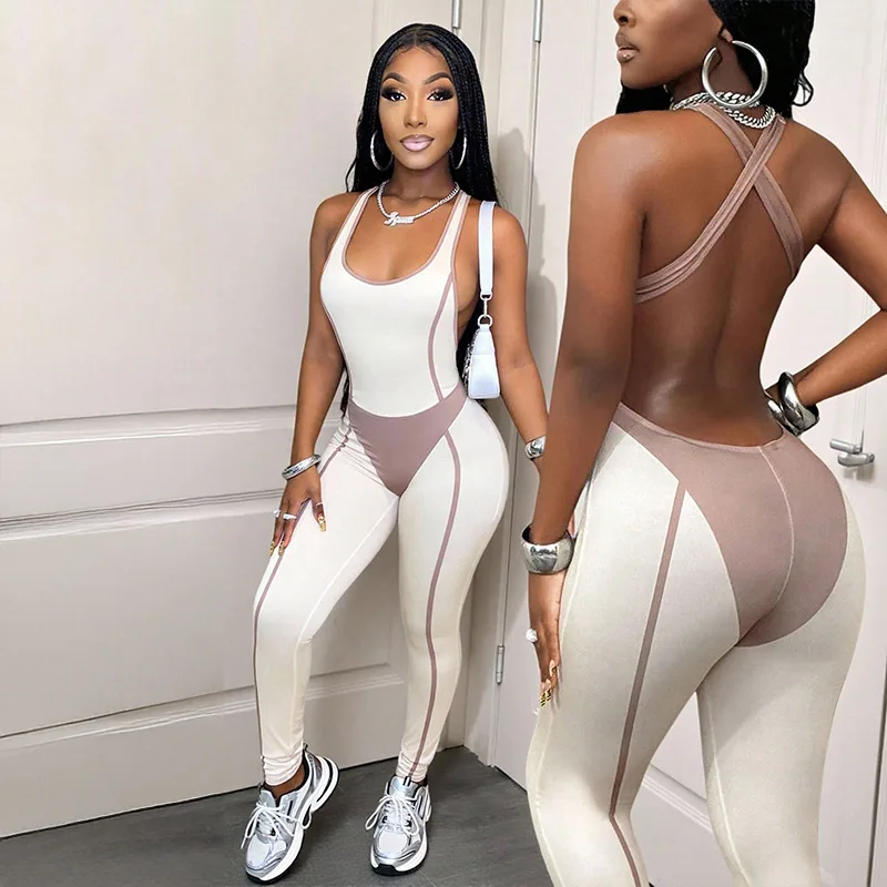 BKLD Women's Clothing Contrasting Patchwork Camisole Jumpsuit Backless Yoga Outfits Tight Fitting One Pieces 2026 Summer New
BKLD Women's Clothing Contrasting Patchwork Camisole Jumpsuit Backless Yoga Outfits Tight Fitting One Pieces 2026 Summer New