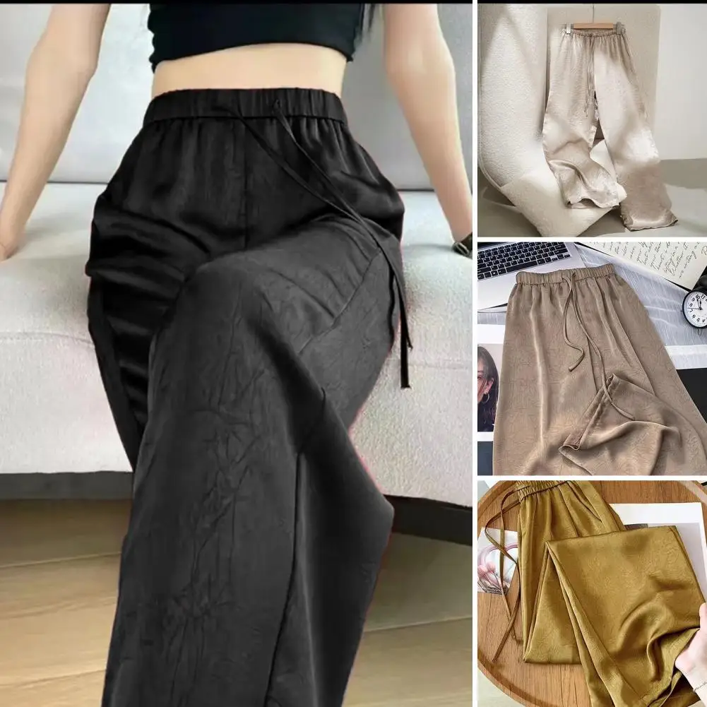 Elastic Waist Women Pants Stylish Women's Elastic High Waist Wide Leg Pants with Pockets Comfortable Straight-leg for Casual
Elastic Waist Women Pants Stylish Women's Elastic High Waist Wide Leg Pants with Pockets Comfortable Straight-leg for Casual
