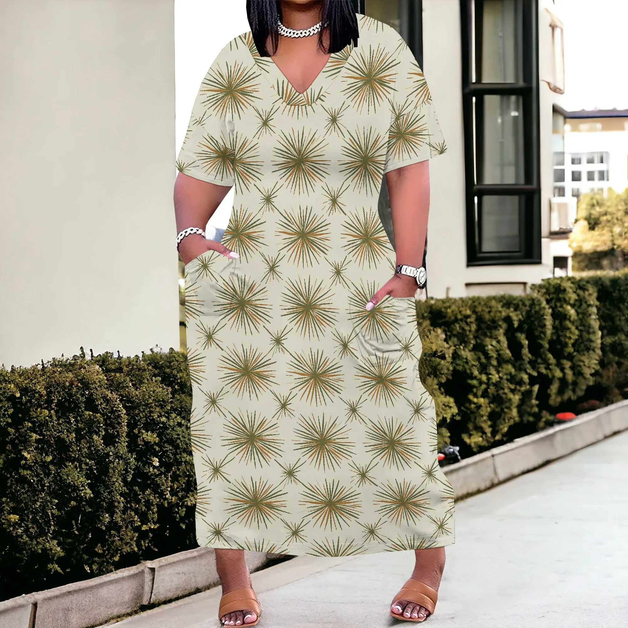 Plus Size Women's Starburst Print V-Neck Maxi Dress 2025 Summer Casual Beach Party Dress XL-6XL
Plus Size Women's Starburst Print V-Neck Maxi Dress 2025 Summer Casual Beach Party Dress XL-6XL