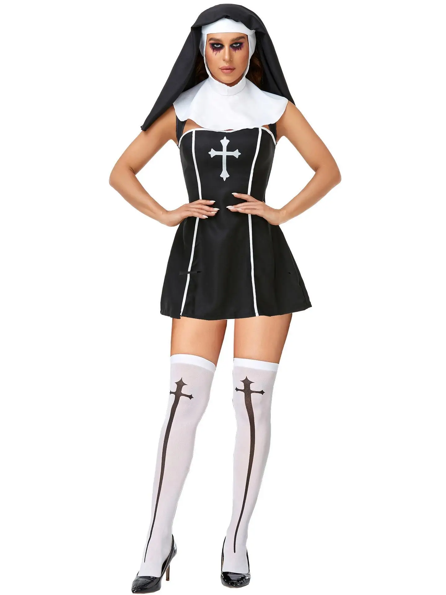 Halloween Nun Cosplay Costume Women's Performance Dress Traditional Chinese Stage Costume Female Model Fashionable Trendy
Halloween Nun Cosplay Costume Women's Performance Dress Traditional Chinese Stage Costume Female Model Fashionable Trendy