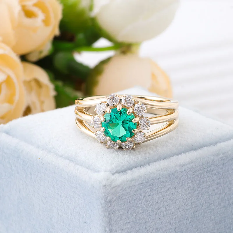 Provence 18K/14K/10K Solid Gold Old European Cut Lab Grown Colombian Halo Cluster Ring For Woman Trendy Jewelry Customized Gift
Provence 18K/14K/10K Solid Gold Old European Cut Lab Grown Colombian Halo Cluster Ring For Woman Trendy Jewelry Customized Gift