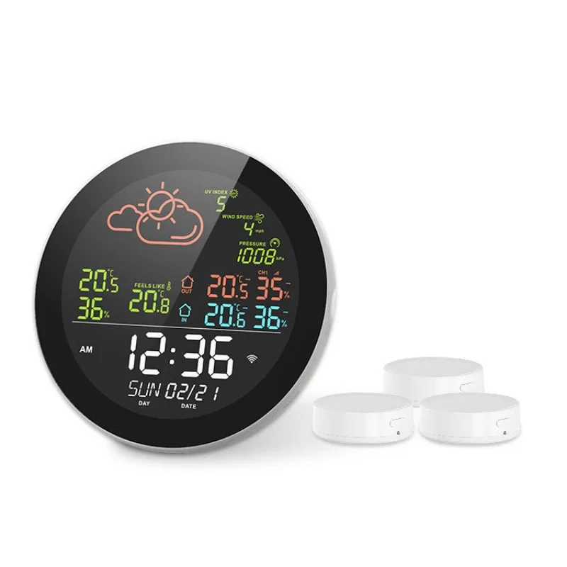 Full-function smart wifi thermometer weather radio weather station indoor and outdoor thermometer weather clock
Full-function smart wifi thermometer weather radio weather station indoor and outdoor thermometer weather clock