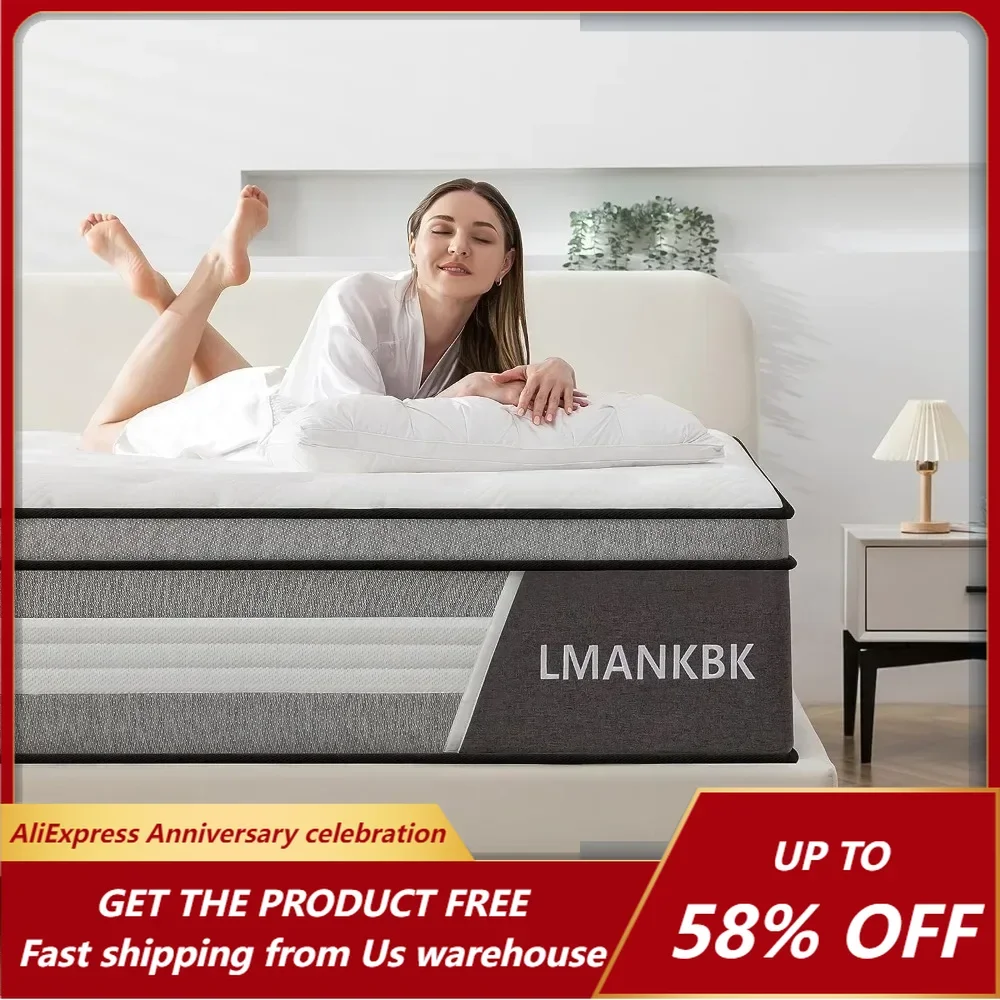 Full Mattress, 10 Inch Hybrid Mattress in A Box with Gel Memory Foam, Pressure Relief, Medium Firm Support, Free Shipping
Full Mattress, 10 Inch Hybrid Mattress in A Box with Gel Memory Foam, Pressure Relief, Medium Firm Support, Free Shipping