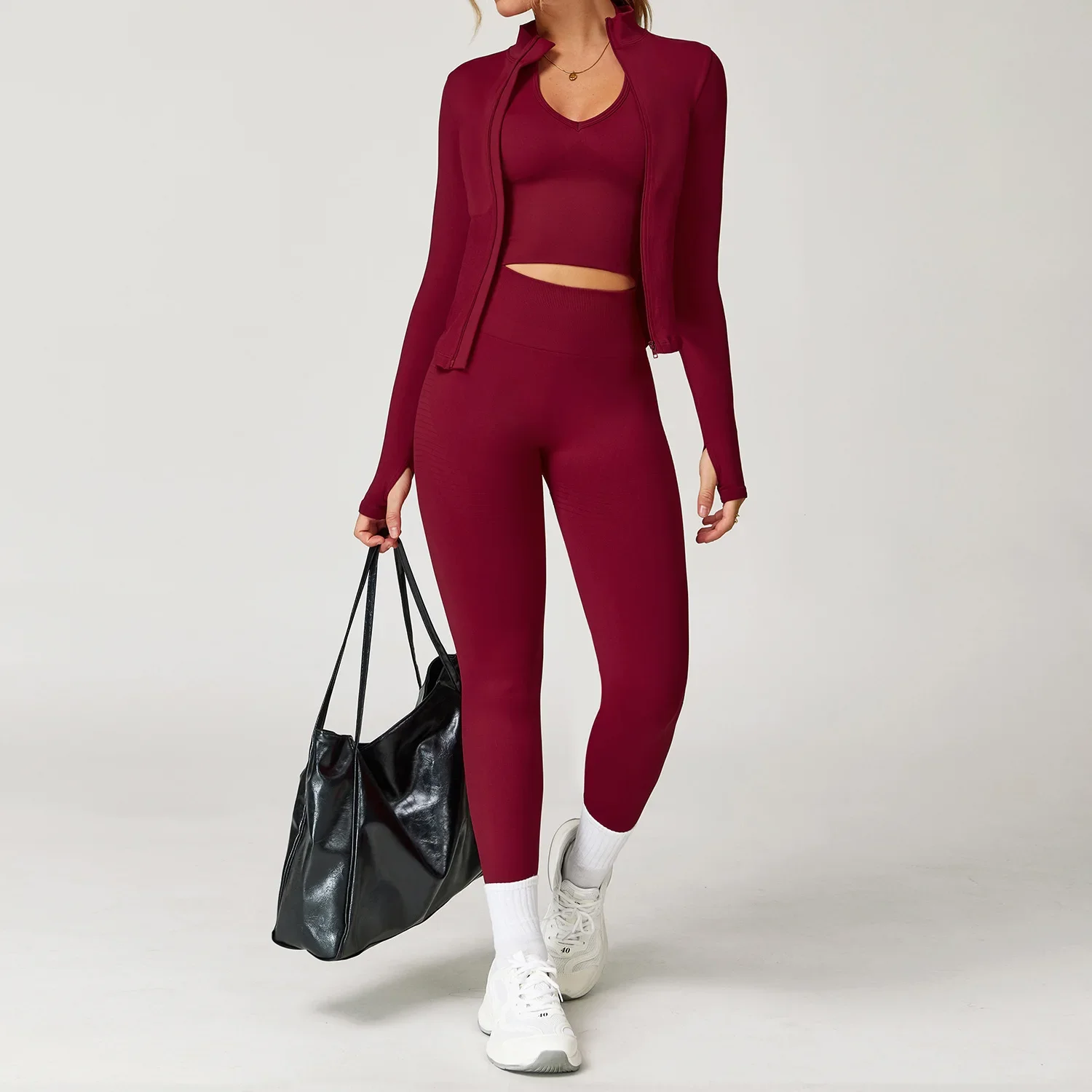 Seamless Gym Set Workout Clothes 3PCS Yoga Set Women's Sportswear Fitness Leggings Sports Bra Athletic Long Sleeve Yoga Suit
Seamless Gym Set Workout Clothes 3PCS Yoga Set Women's Sportswear Fitness Leggings Sports Bra Athletic Long Sleeve Yoga Suit