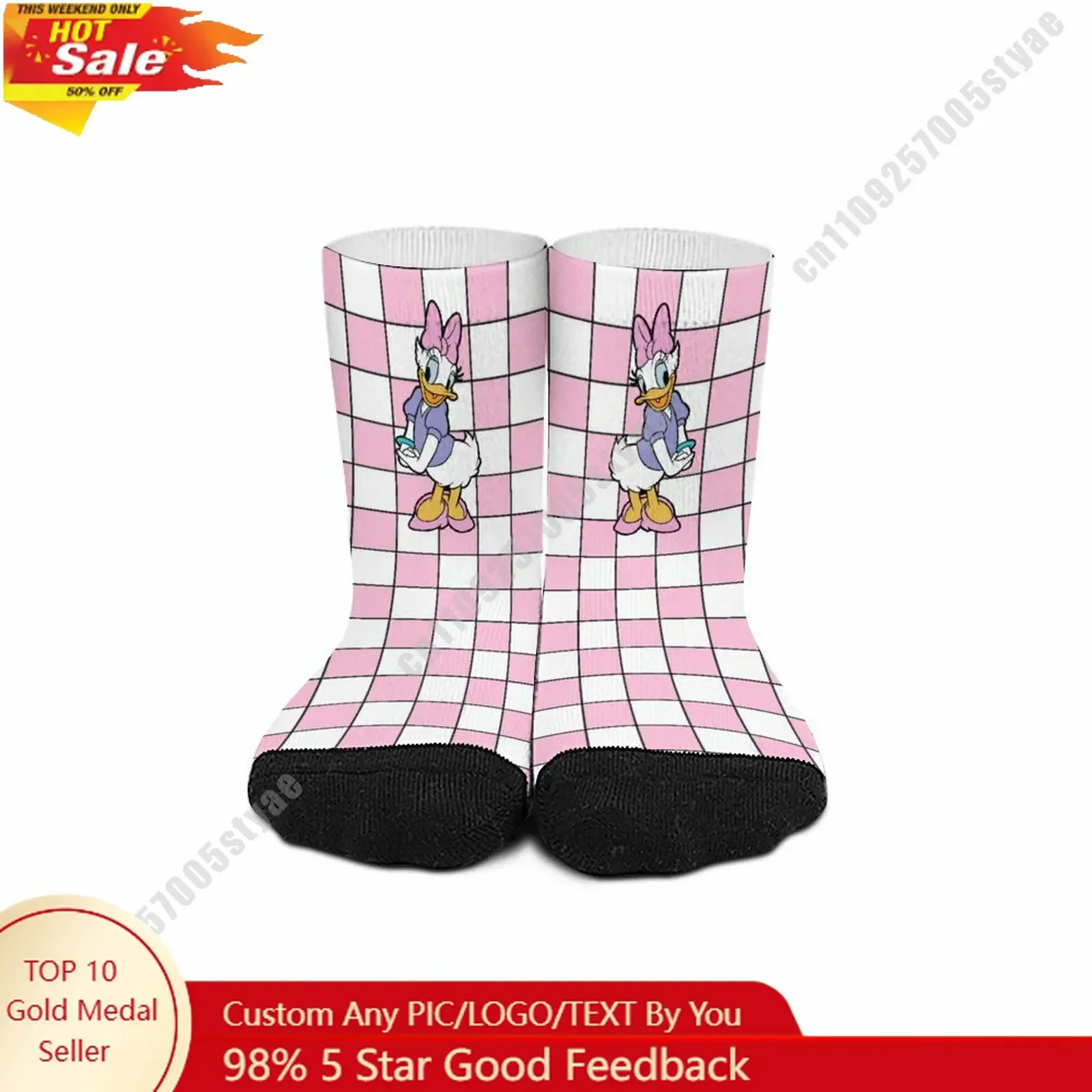Daisy Duck Mid Calf Socks Disney Cartoon Custom Design Printed Logo Photo Text DIY Sweat Wicking Socks Sport Socks Birthday Gift
Daisy Duck Mid Calf Socks Disney Cartoon Custom Design Printed Logo Photo Text DIY Sweat Wicking Socks Sport Socks Birthday Gift