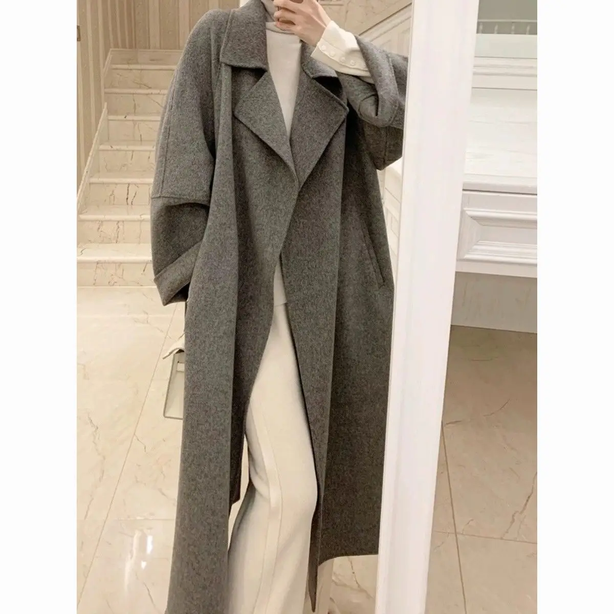 2024 Fashionable Double-Sided Fleece Woolen Jacket For Women Medium-Length Knee-Length Korean Style Petite Nail Overcoat
2024 Fashionable Double-Sided Fleece Woolen Jacket For Women Medium-Length Knee-Length Korean Style Petite Nail Overcoat