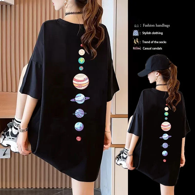 plus Size Women's Short Sleeve T-Shirt Loose Fit Pure Cotton Korean Style Commute round Neck Mid-Length Summer Top
plus Size Women's Short Sleeve T-Shirt Loose Fit Pure Cotton Korean Style Commute round Neck Mid-Length Summer Top
