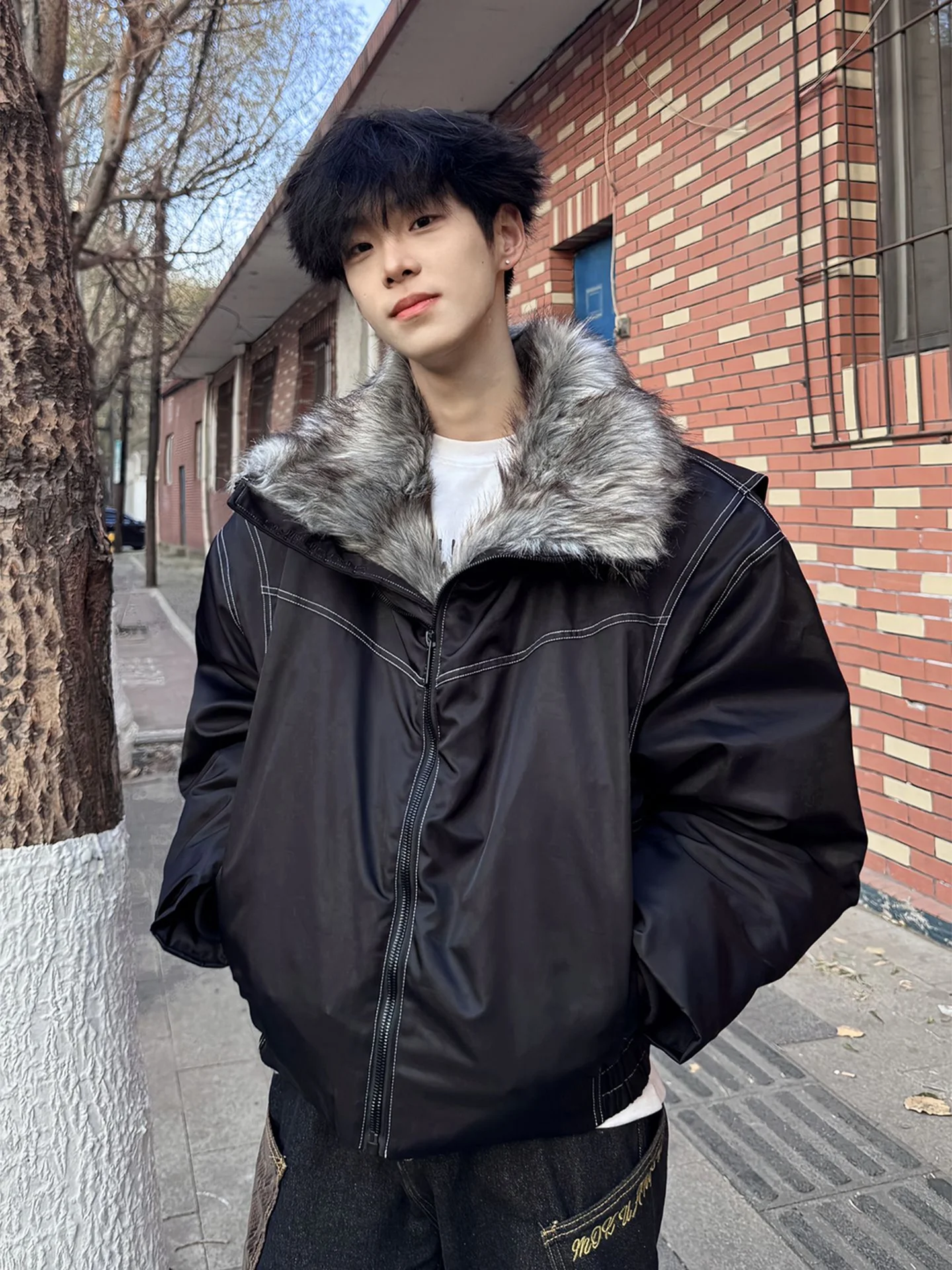 Bla Fur Collar down Jaet Men's Winter Thiened Warm Cotton ort Jaet Deconstructed Coat Quilted Zipper Closure Long S...
Bla Fur Collar down Jaet Men's Winter Thiened Warm Cotton ort Jaet Deconstructed Coat Quilted Zipper Closure Long S...