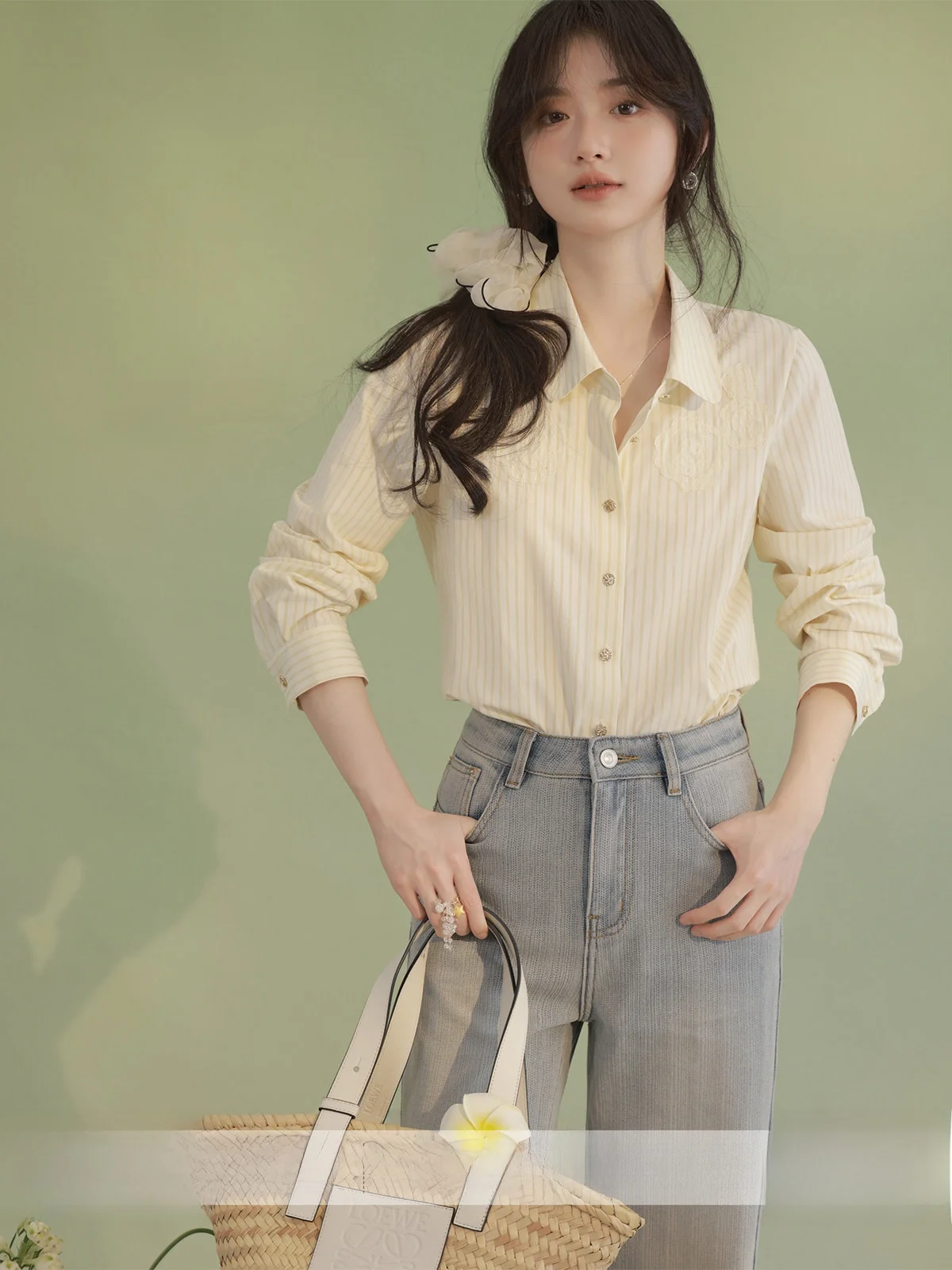 Miss Squirrel Rose Letter Korean Style Long Sleeve Striped Shirt Women's Cotton Breathable Spring Summer Fashion Top
Miss Squirrel Rose Letter Korean Style Long Sleeve Striped Shirt Women's Cotton Breathable Spring Summer Fashion Top