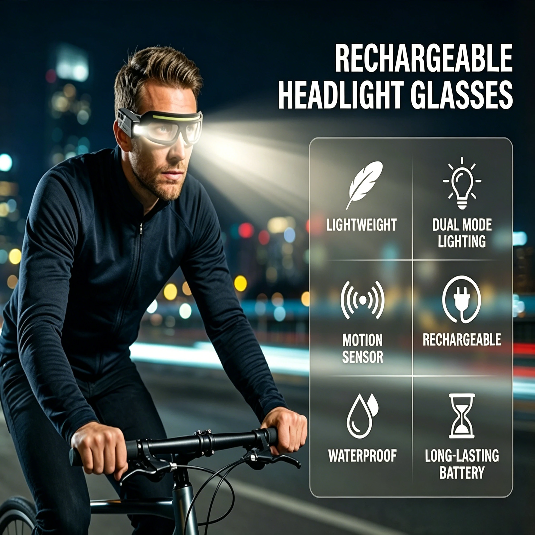 Motion Sensor Headlamp Glasses, 5 Modes,Dual Light Sources, 90° Adjustable, Waterproof Work Light for Night Fishing
Motion Sensor Headlamp Glasses, 5 Modes,Dual Light Sources, 90° Adjustable, Waterproof Work Light for Night Fishing