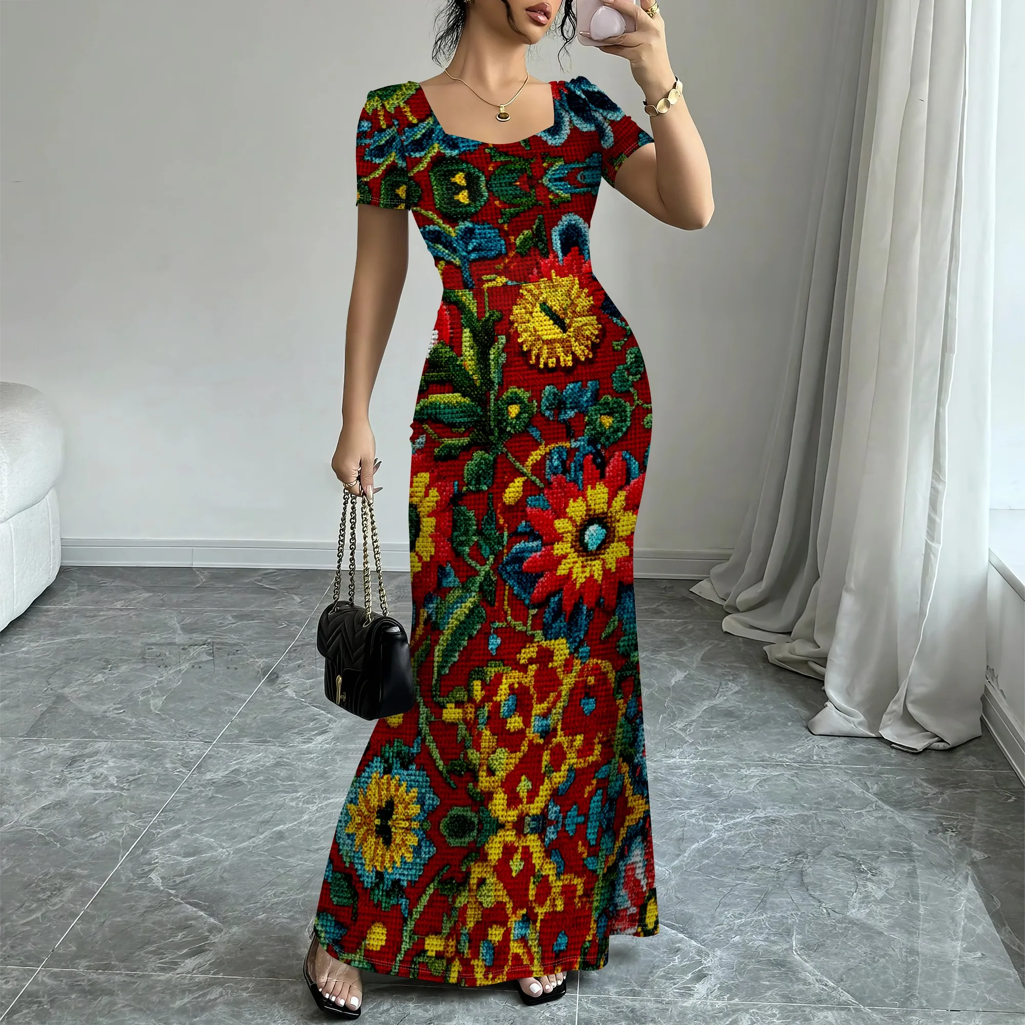 Women's Ethnic Floral Print Maxi Dress Short Sleeve Bodycon Long Dress Summer Beach Holiday Outfit XS-3XL
Women's Ethnic Floral Print Maxi Dress Short Sleeve Bodycon Long Dress Summer Beach Holiday Outfit XS-3XL