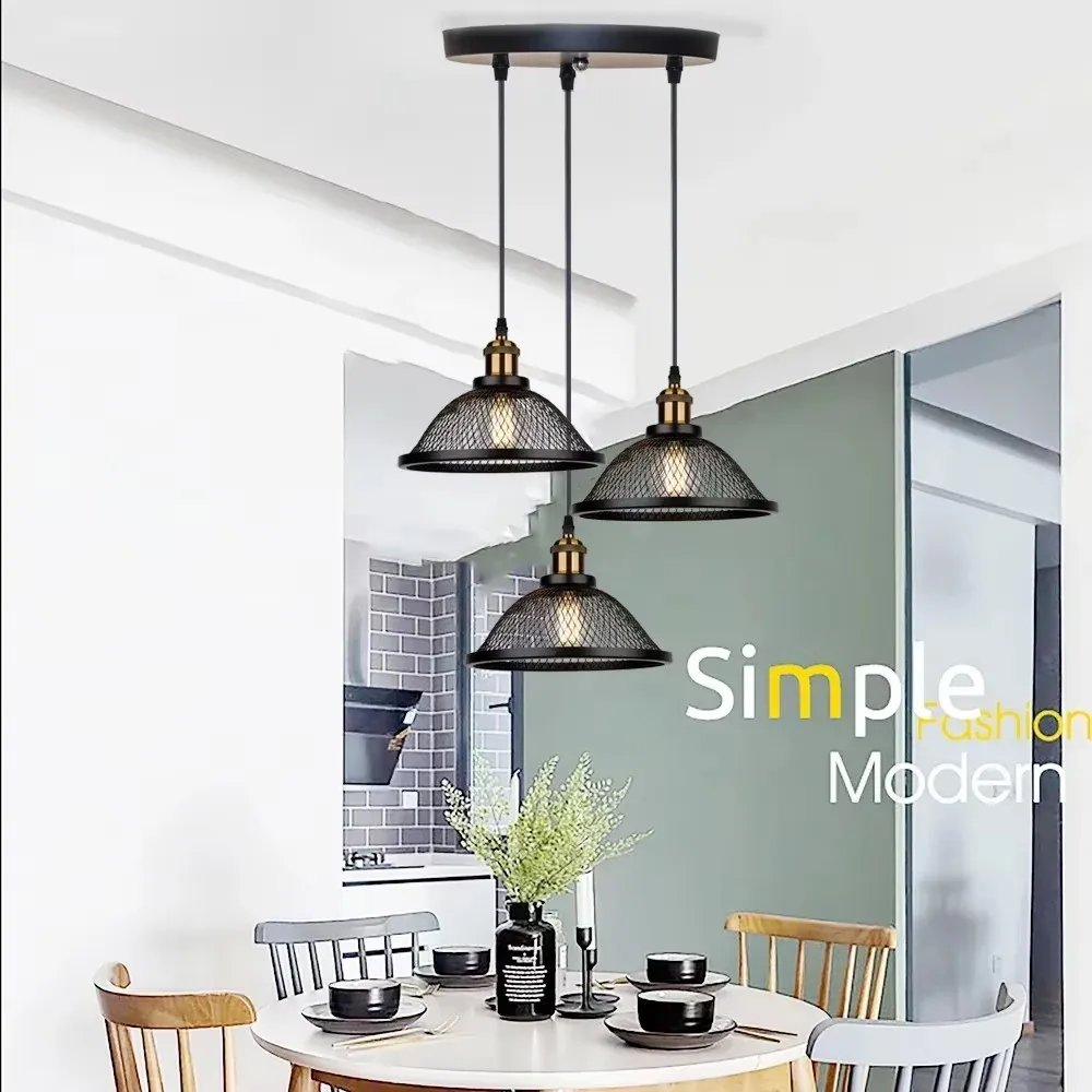 Vintage Iron Cage Pendant Light Black E27 LED Ceiling Lamp for Kitchen Living Room & Restaurant Industrial Hanging Fixture
Vintage Iron Cage Pendant Light Black E27 LED Ceiling Lamp for Kitchen Living Room & Restaurant Industrial Hanging Fixture