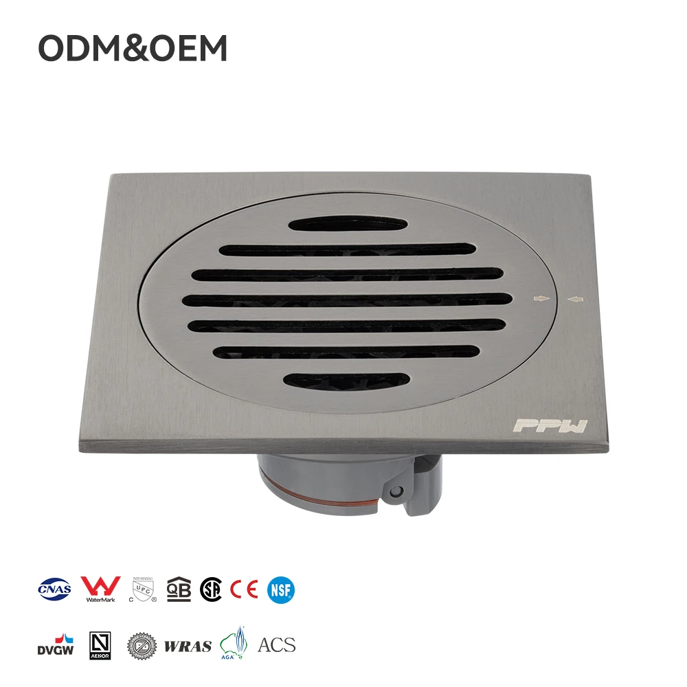 Custom PPW High Quality Modern 4 Inch Deodorant and Anti-corrosion Stainless Steel Square Floor Drain Bathroom Floor Drain
Custom PPW High Quality Modern 4 Inch Deodorant and Anti-corrosion Stainless Steel Square Floor Drain Bathroom Floor Drain