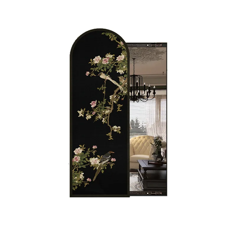 Medieval style entrance decorative painting hidden sliding full-length mirror French style
Medieval style entrance decorative painting hidden sliding full-length mirror French style