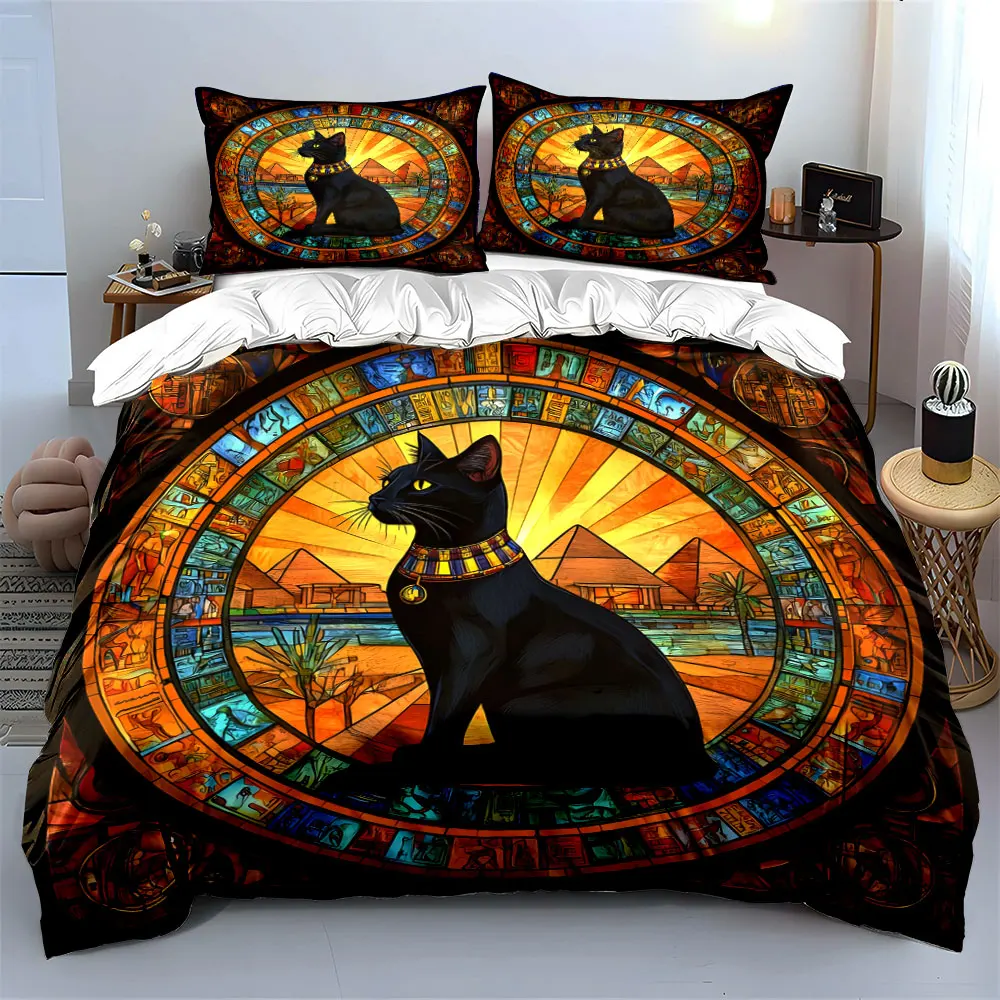 Ancient Egyptian Cat Design Set kid's and adults' bedroom decor, Exquisite three-piece bedding set gift
Ancient Egyptian Cat Design Set kid's and adults' bedroom decor, Exquisite three-piece bedding set gift