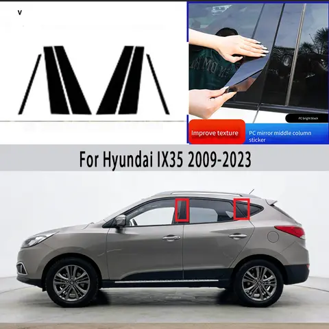 For Hyundai IX35 2009-2023 Window Trim Covers Center Film Column B C Pillar Posts Sticker Car Accessories